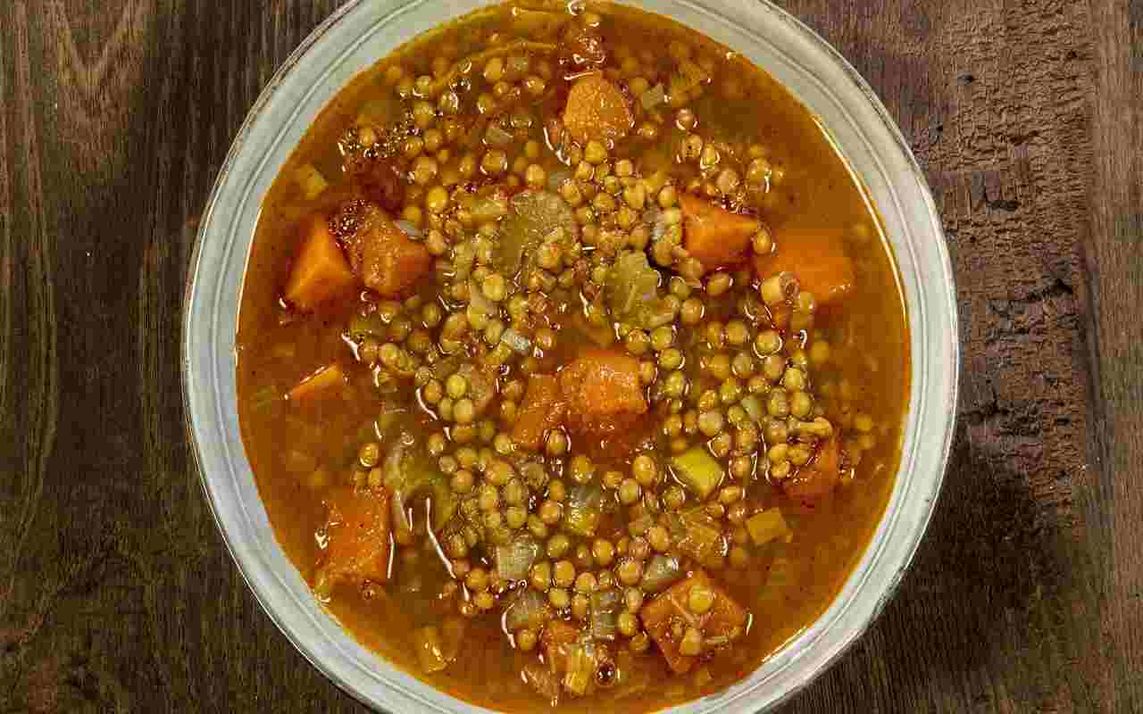 zuppa di lenticchie e zucca